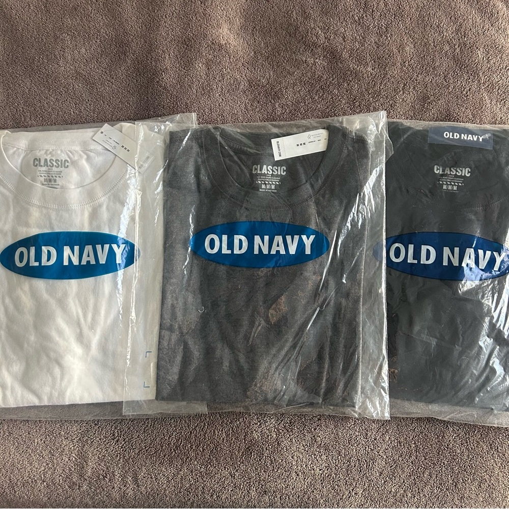 Old Navy Long Sleeve Tee Set - White, Gray, Black